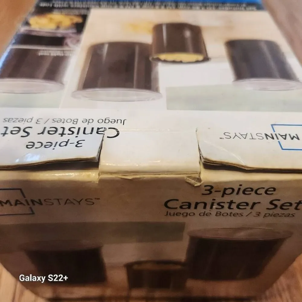 Mainstays 3 piece canister set, new